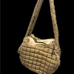 Chic Quilted Tan Crossbody Bag